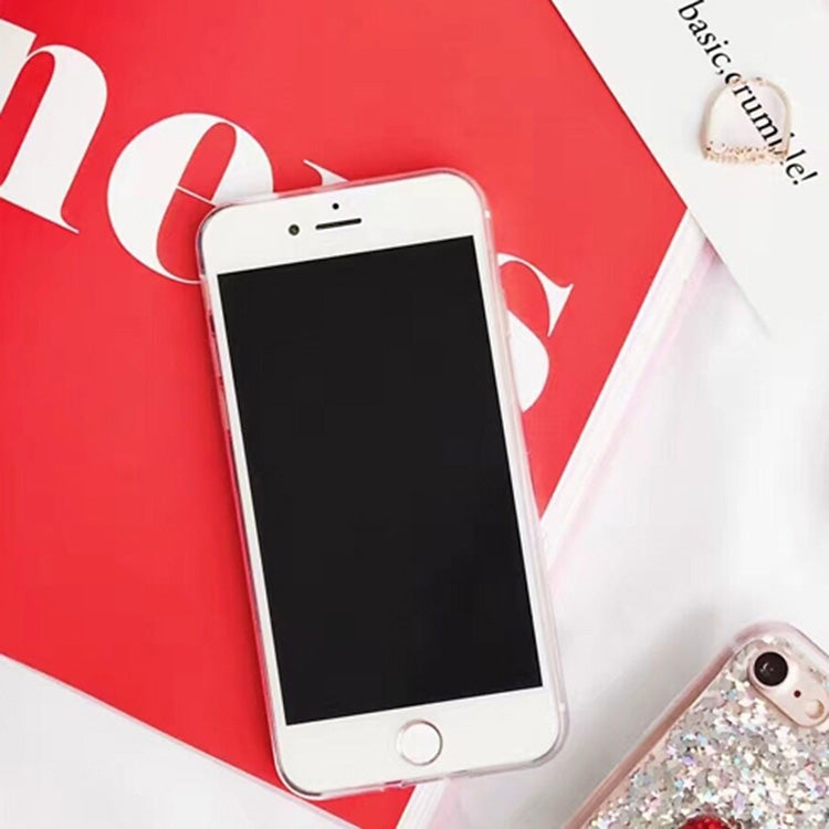 For iPhone 6 & 6s Red Heart Shape Glitter Powder Soft TPU Protective Back Cover Case (White)