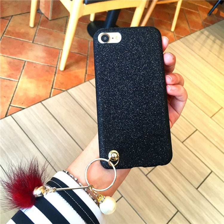 For iPhone 6 & 6s Glitter Powder Soft TPU Protective Case with Furry Ball Pandent