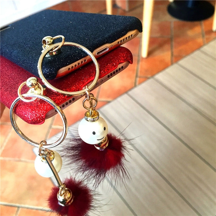 For iPhone 6 & 6s Glitter Powder Soft TPU Protective Case with Furry Ball Pandent