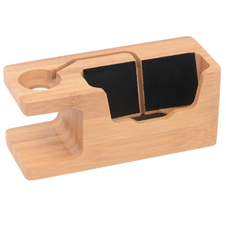 2 in 1 Bamboo Wooden Charger Holder for Apple Watch 38mm & 42mm / iPhone 6 Plus / iPhone 6