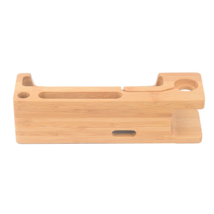 Rectangle Style 3 in 1 Bamboo Wooden Charger Holder for Apple Watch 38mm & 42mm / iPhone 6 Plus / iPhone 6