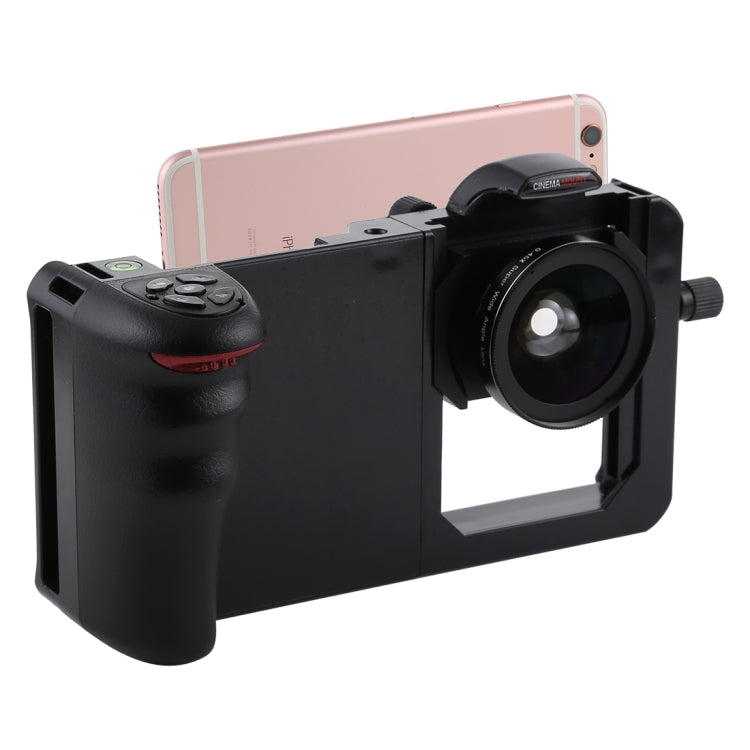 Cinema Mount 2 Professional Smartphone Stabilizer Rig Mount with Grip & 0.45X Super Wide Angle Macro Lens, For iPhone 8 & 7, iPhone 6 & 6s, 6 Plus & 6s Plus, and other Smartphones Screen Less Than 6.0 inch