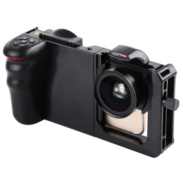 Cinema Mount 2 Professional Smartphone Stabilizer Rig Mount with Grip & 0.45X Super Wide Angle Macro Lens, For iPhone 8 & 7, iPhone 6 & 6s, 6 Plus & 6s Plus, and other Smartphones Screen Less Than 6.0 inch