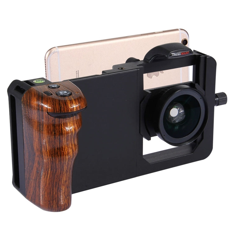 Cinema Mount 2 Professional Smartphone Stabilizer Rig Mount with Grip & 0.45X Super Wide Angle Macro Lens, For iPhone 8 & 7, iPhone 6 & 6s, 6 Plus & 6s Plus, and other Smartphones Screen Less Than 6.0 inch