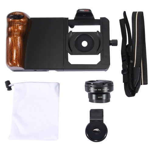 Cinema Mount 2 Professional Smartphone Stabilizer Rig Mount with Grip & 0.45X Super Wide Angle Macro Lens, For iPhone 8 & 7, iPhone 6 & 6s, 6 Plus & 6s Plus, and other Smartphones Screen Less Than 6.0 inch