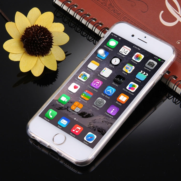 For iPhone 6 & 6s Glitter Powder Transparent Soft TPU Protective Back Cover Case
