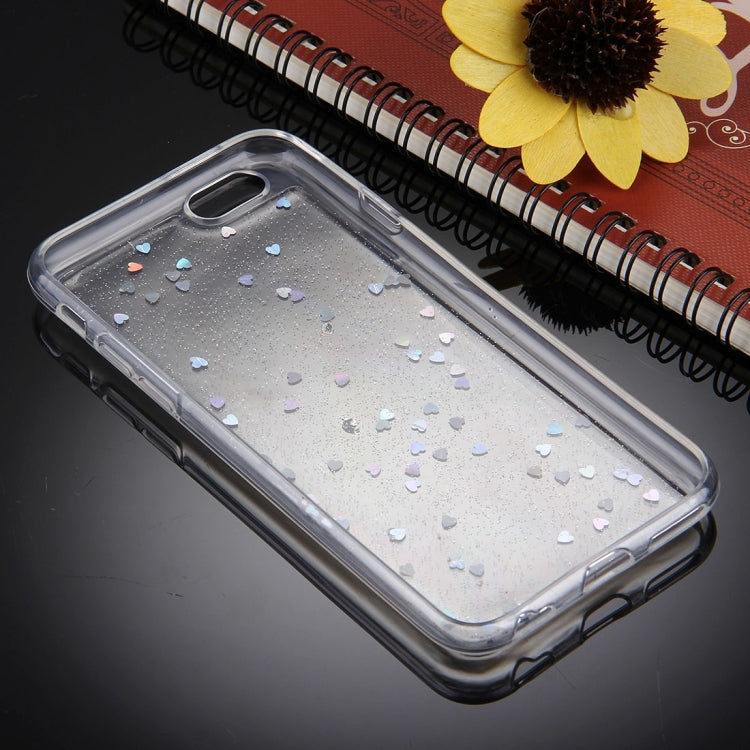 For iPhone 6 & 6s Glitter Powder Transparent Soft TPU Protective Back Cover Case