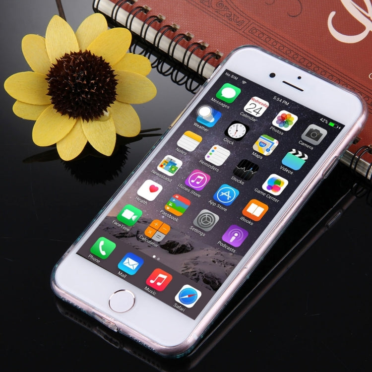 For iPhone 6 & 6s Green Glitter Powder Heart Pattern TPU Bumper Frame Protective Hard Back Cover Case