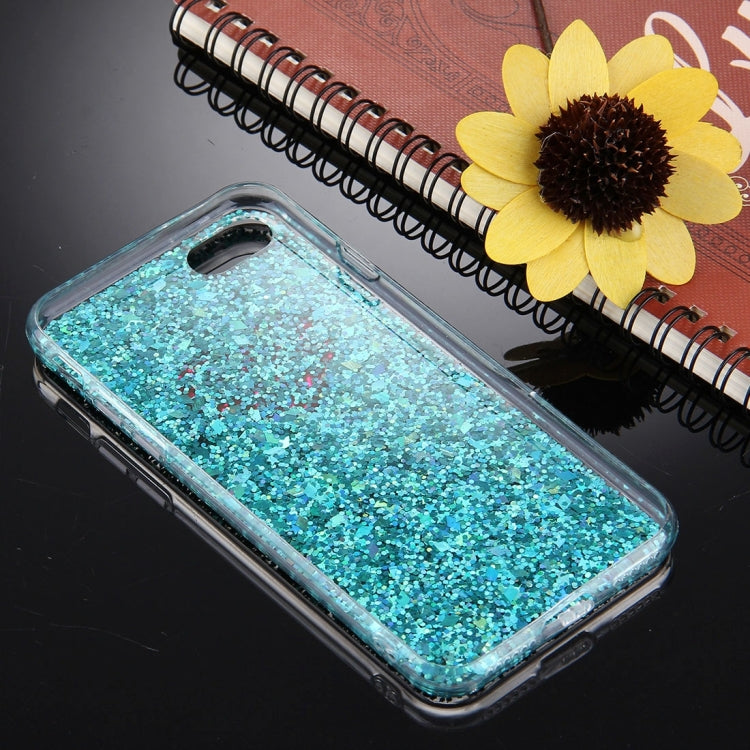 For iPhone 6 & 6s Green Glitter Powder Heart Pattern TPU Bumper Frame Protective Hard Back Cover Case