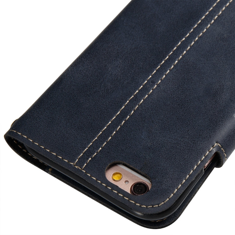 For iPhone 6 & 6s Retro Crazy Horse Texture Horizontal Flip PU Leather Case with Card Slots & Wallet & Hand Strap