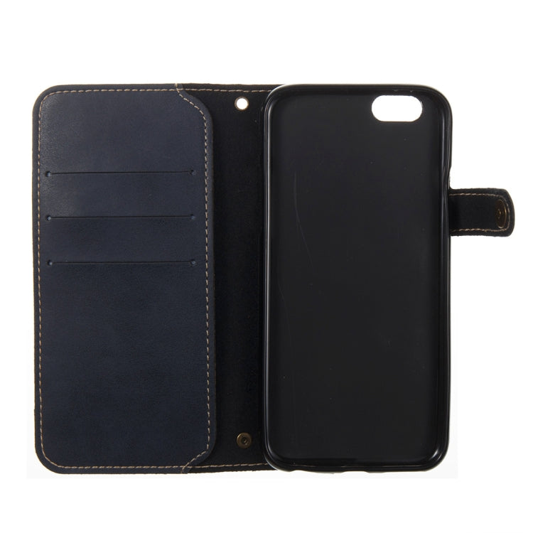 For iPhone 6 & 6s Retro Crazy Horse Texture Horizontal Flip PU Leather Case with Card Slots & Wallet & Hand Strap