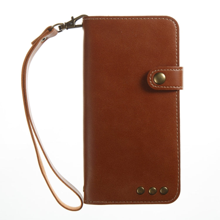 For iPhone 6 & 6s Retro Crazy Horse Texture Horizontal Flip PU Leather Case with Card Slots & Wallet & Hand Strap