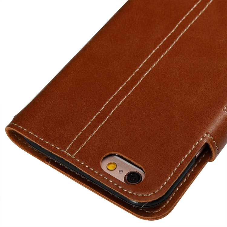 For iPhone 6 & 6s Retro Crazy Horse Texture Horizontal Flip PU Leather Case with Card Slots & Wallet & Hand Strap
