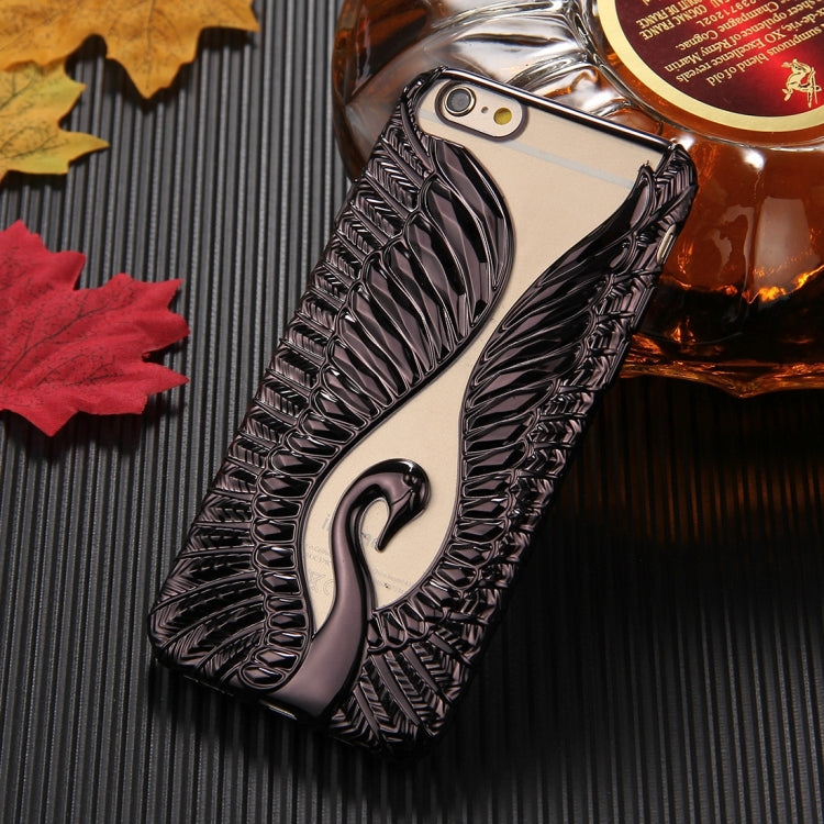 For iPhone 6 & 6s Embossed Swan Pattern Electroplating TPU Protective Cover Case