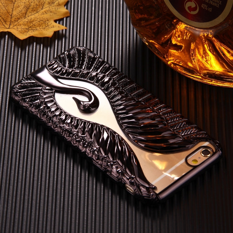 For iPhone 6 & 6s Embossed Swan Pattern Electroplating TPU Protective Cover Case