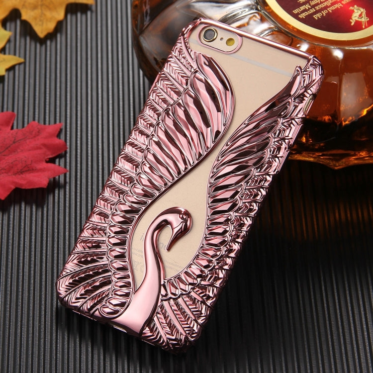 For iPhone 6 & 6s Embossed Swan Pattern Electroplating TPU Protective Cover Case