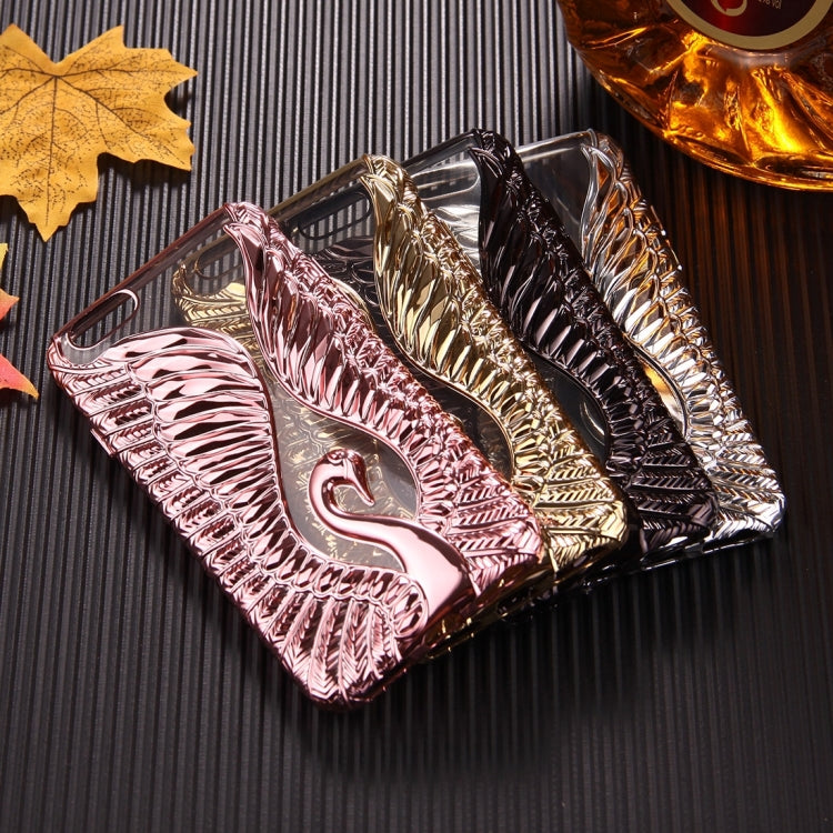 For iPhone 6 & 6s Embossed Swan Pattern Electroplating TPU Protective Cover Case