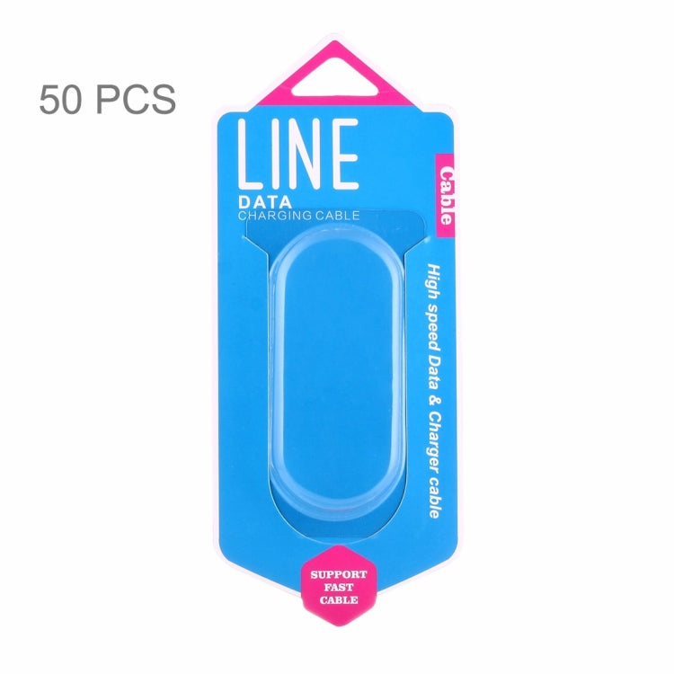 50 PCS Fashion Color Box Packing for Data / Charging Cable, Suitable Cable Length: About 1m