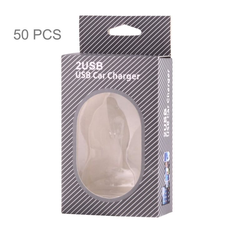50 PCS Fashion Color Box Packing for 2 USB DC 12-24V Car Charger, Inner Size: 6.4cm x 1.6cm x 2.7cm