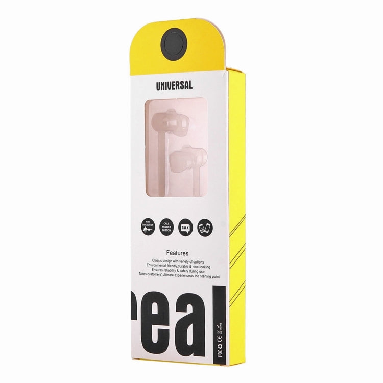 50 PCS Fashion Color Box Packing for In-ear Stereo Wired Control Earphone with Mic, Suitable Length: About 2.3m