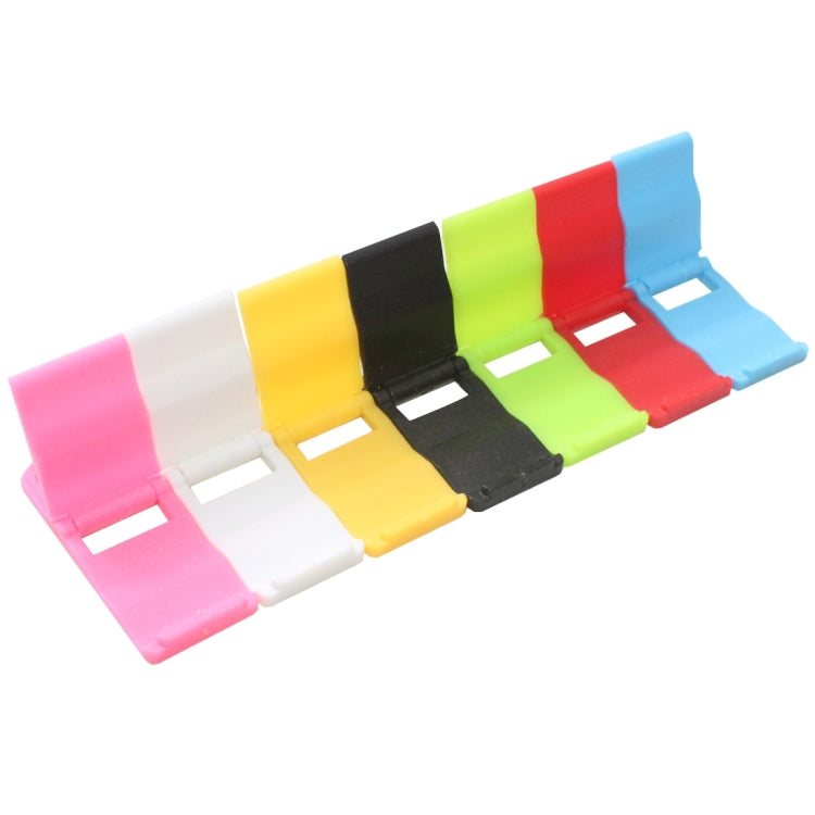 100 PCS Universal Foldable Adjustable L-shape Plastic Desktop Phone Holder Stand for Mobile Phones and Tablets, Size: 5 x 2.1 cm, Random Color Delivery