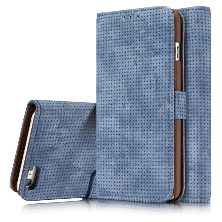 For iPhone 6 & 6s Retro Style Mesh Breathable Horizontal Flip Leather Case with Card Slot & Holder & Wallet