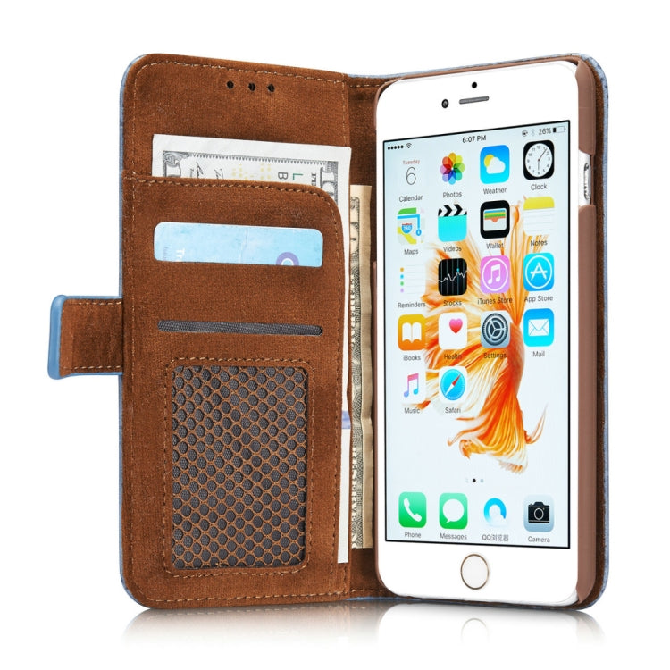 For iPhone 6 & 6s Retro Style Mesh Breathable Horizontal Flip Leather Case with Card Slot & Holder & Wallet