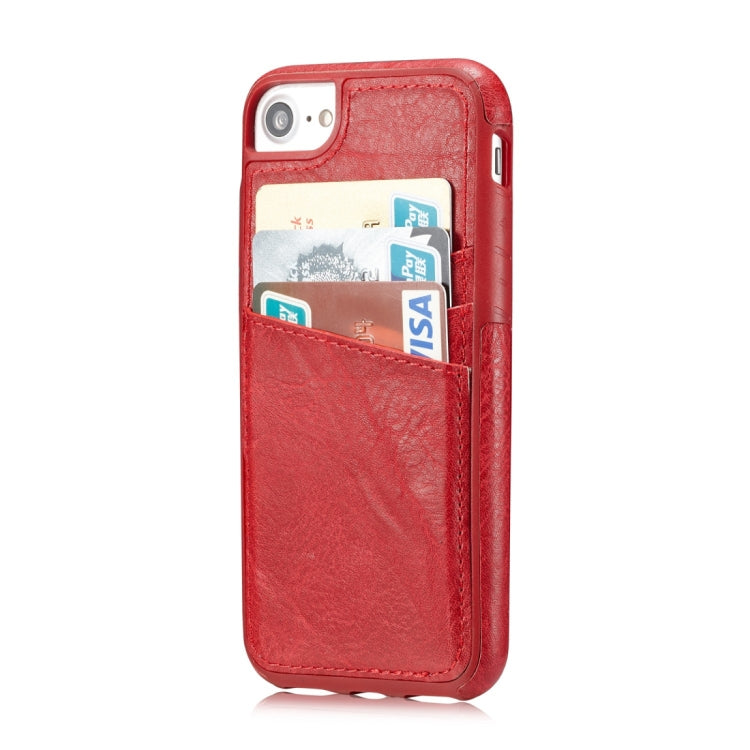 M109 for iPhone 6 & 6s Retro PU Leather Texture Shockproof Protective Back Cover Case with 3 Card Slots