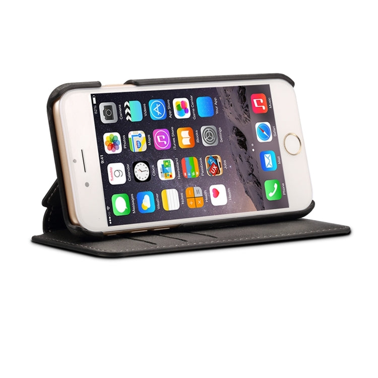 For iPhone 6 & 6s Cowhide Texture Horizontal Flip Leather Case with Holder & Card Slots & Wallet