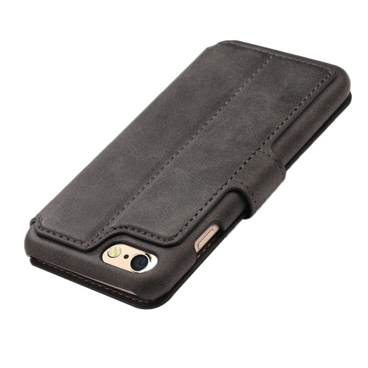 For iPhone 6 & 6s Cowhide Texture Horizontal Flip Leather Case with Holder & Card Slots & Wallet