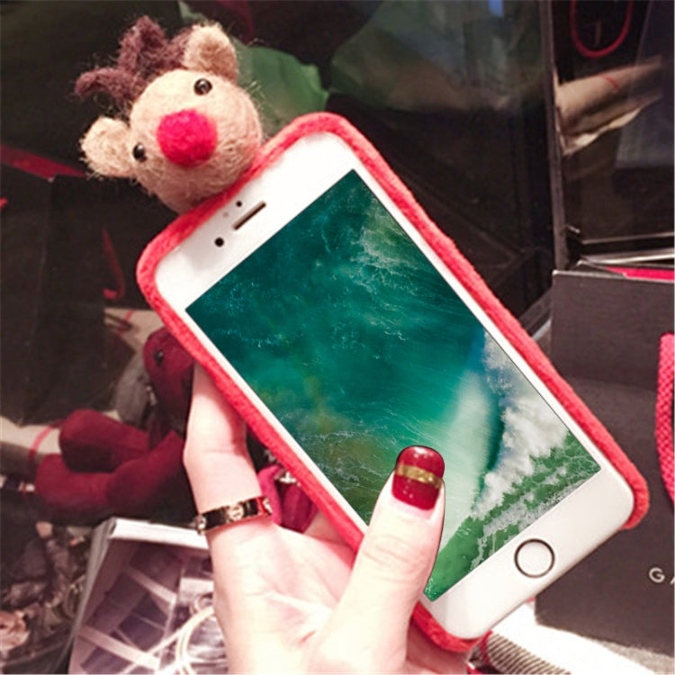 For iPhone 6 & 6s Christmas Elk Doll Plush Protective Back Cover Case