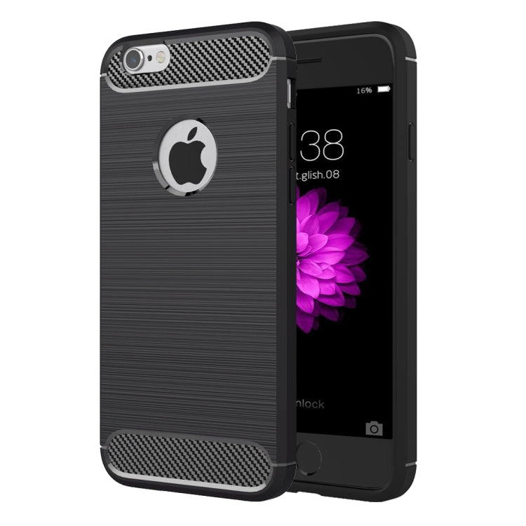 For iPhone 6 & 6s Brushed Texture Fiber TPU Rugged Armor Protective Case