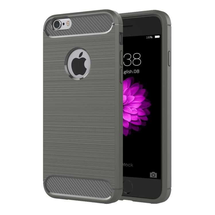 For iPhone 6 & 6s Brushed Texture Fiber TPU Rugged Armor Protective Case
