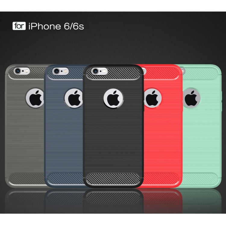 For iPhone 6 & 6s Brushed Texture Fiber TPU Rugged Armor Protective Case