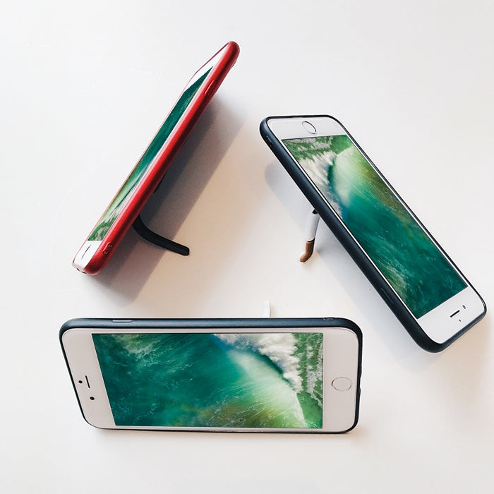 For iPhone 6 & 6s Creative Cat Tail Holder Oil Painting Surface Protective Back Cover Case