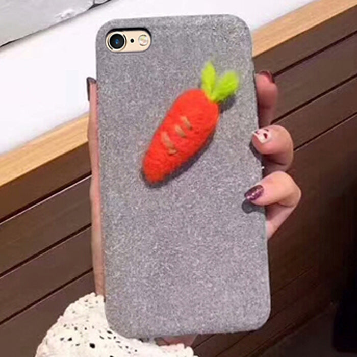 For iPhone 6 & 6s Carrot Pattern Microfiber Protective Back Cover Case(Grey)