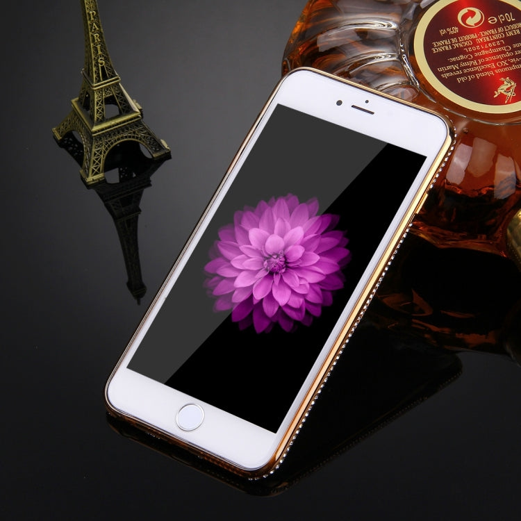 For iPhone 6 & 6s Diamond Encrusted Swan Pattern Electroplating Frame TPU Protective Case