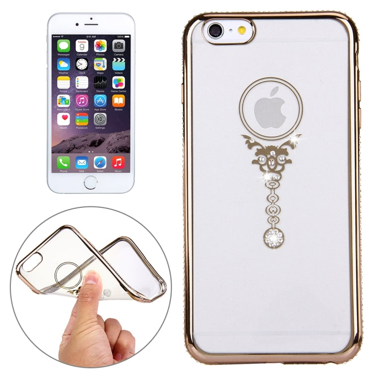 For iPhone 6 & 6s Diamond Encrusted Pendulum Pattern Electroplating Frame TPU Protective Case