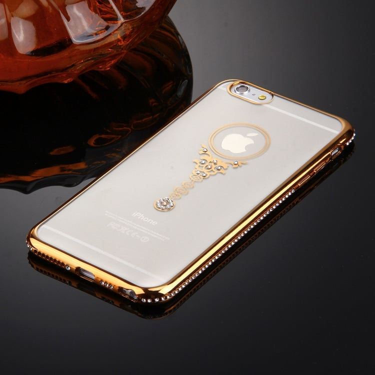 For iPhone 6 & 6s Diamond Encrusted Pendulum Pattern Electroplating Frame TPU Protective Case