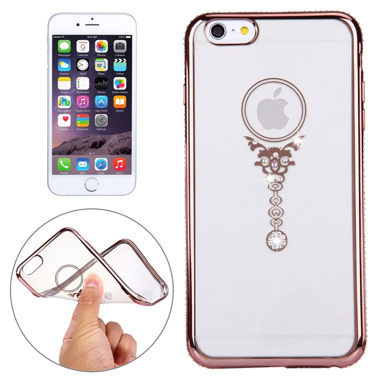 For iPhone 6 & 6s Diamond Encrusted Pendulum Pattern Electroplating Frame TPU Protective Case