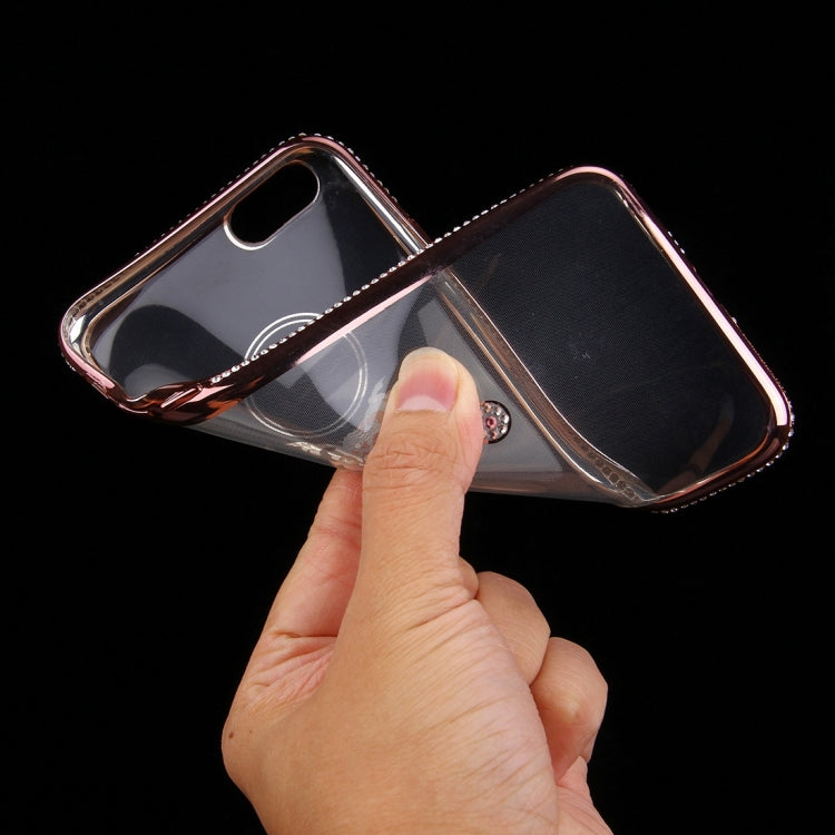 For iPhone 6 & 6s Diamond Encrusted Pendulum Pattern Electroplating Frame TPU Protective Case