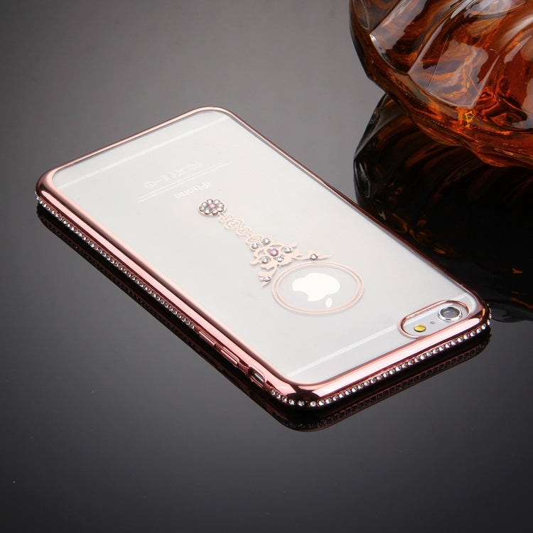 For iPhone 6 & 6s Diamond Encrusted Pendulum Pattern Electroplating Frame TPU Protective Case