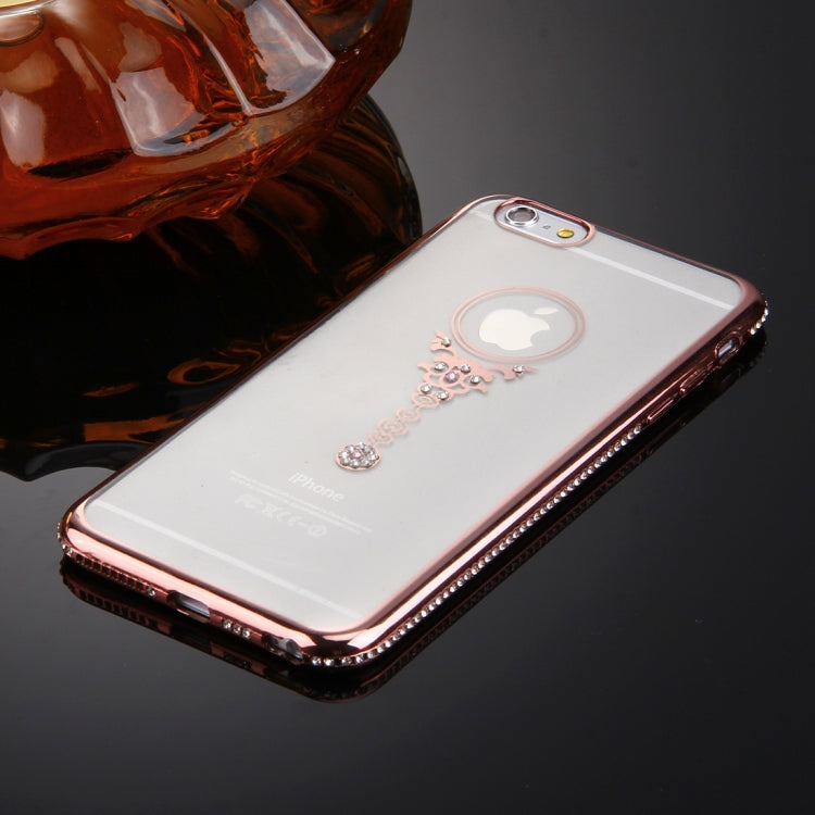 For iPhone 6 & 6s Diamond Encrusted Pendulum Pattern Electroplating Frame TPU Protective Case