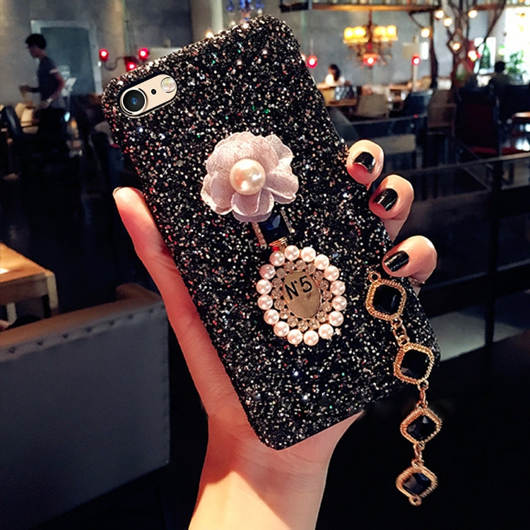 For iPhone 6 & 6s Luxury Style Diamante Sequins Glitter Powder Protective Back Cover Case with Pendant