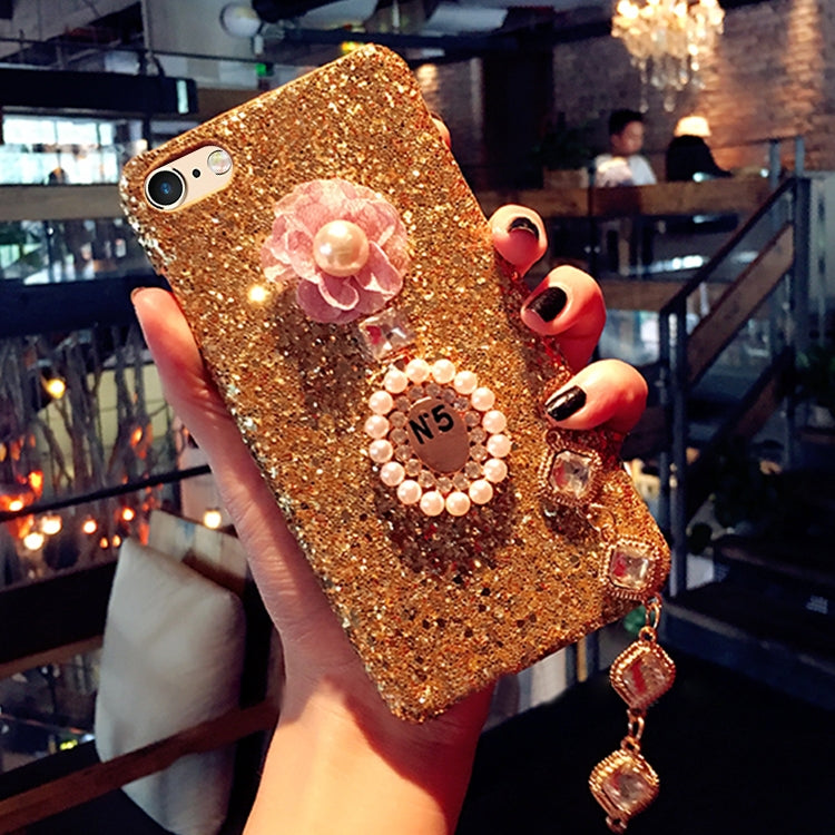 For iPhone 6 & 6s Luxury Style Diamante Sequins Glitter Powder Protective Back Cover Case with Pendant