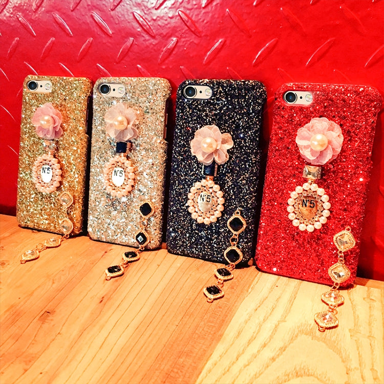 For iPhone 6 & 6s Luxury Style Diamante Sequins Glitter Powder Protective Back Cover Case with Pendant