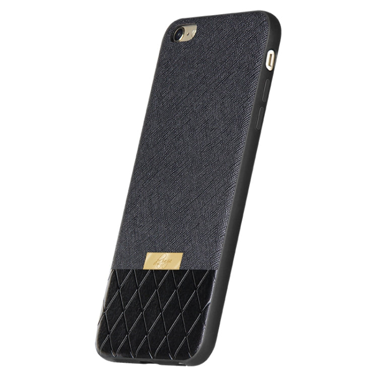 DZGOGO LAVA Series for iPhone 6 & 6s Cross Texture Shockproof Protective Back Cover Case(Black)