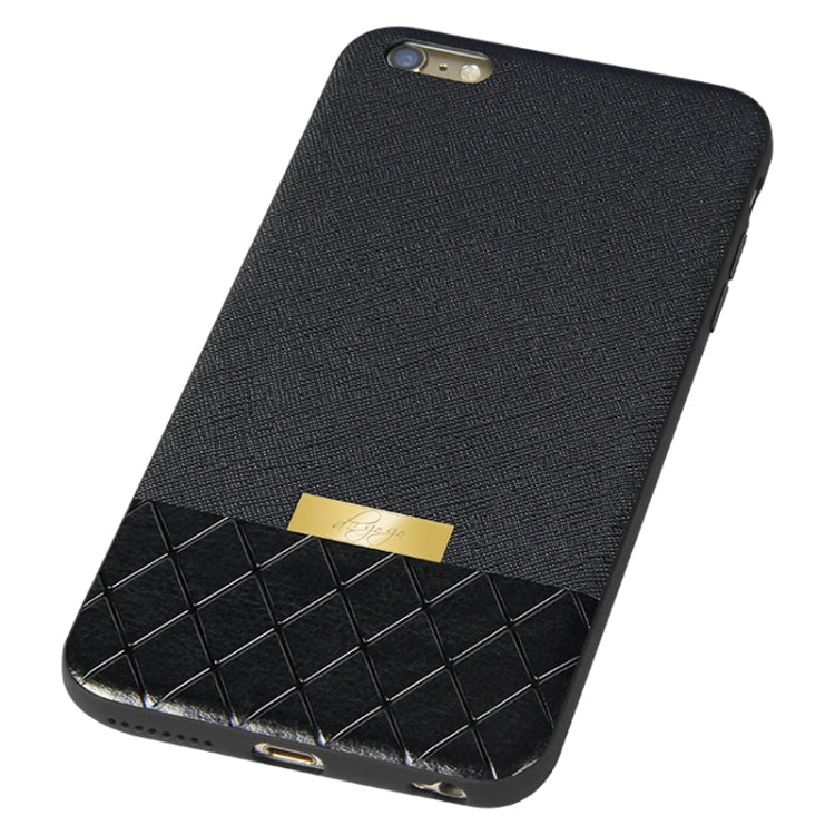 DZGOGO LAVA Series for iPhone 6 & 6s Cross Texture Shockproof Protective Back Cover Case(Black)
