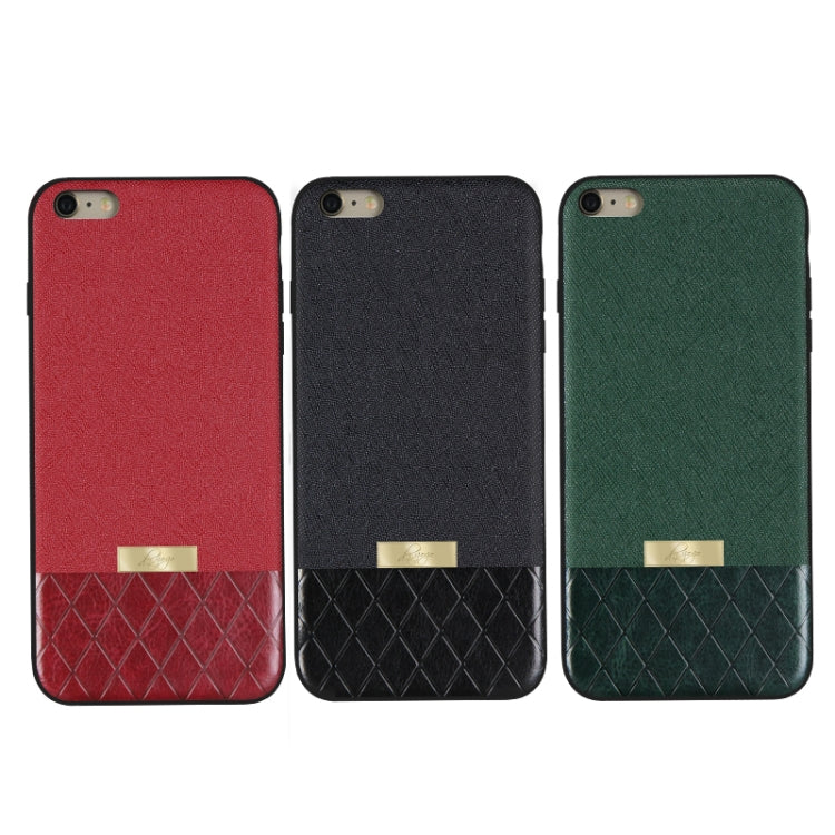 DZGOGO LAVA Series for iPhone 6 & 6s Cross Texture Shockproof Protective Back Cover Case(Black)