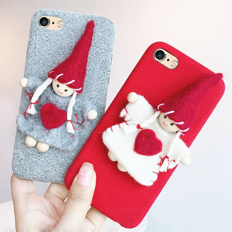 For iPhone 6 & 6s Christmas Handmade Felt Cute Girl Protective Back Cover Case